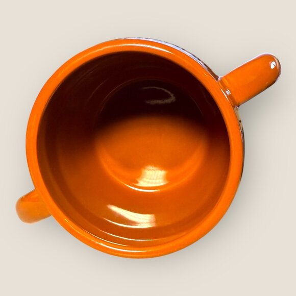 Galerie Sock Monkey Mug Two Handle Ceramic Orange/Brown 16 Oz Coffee Cocoa Tea - Picture 6 of 6